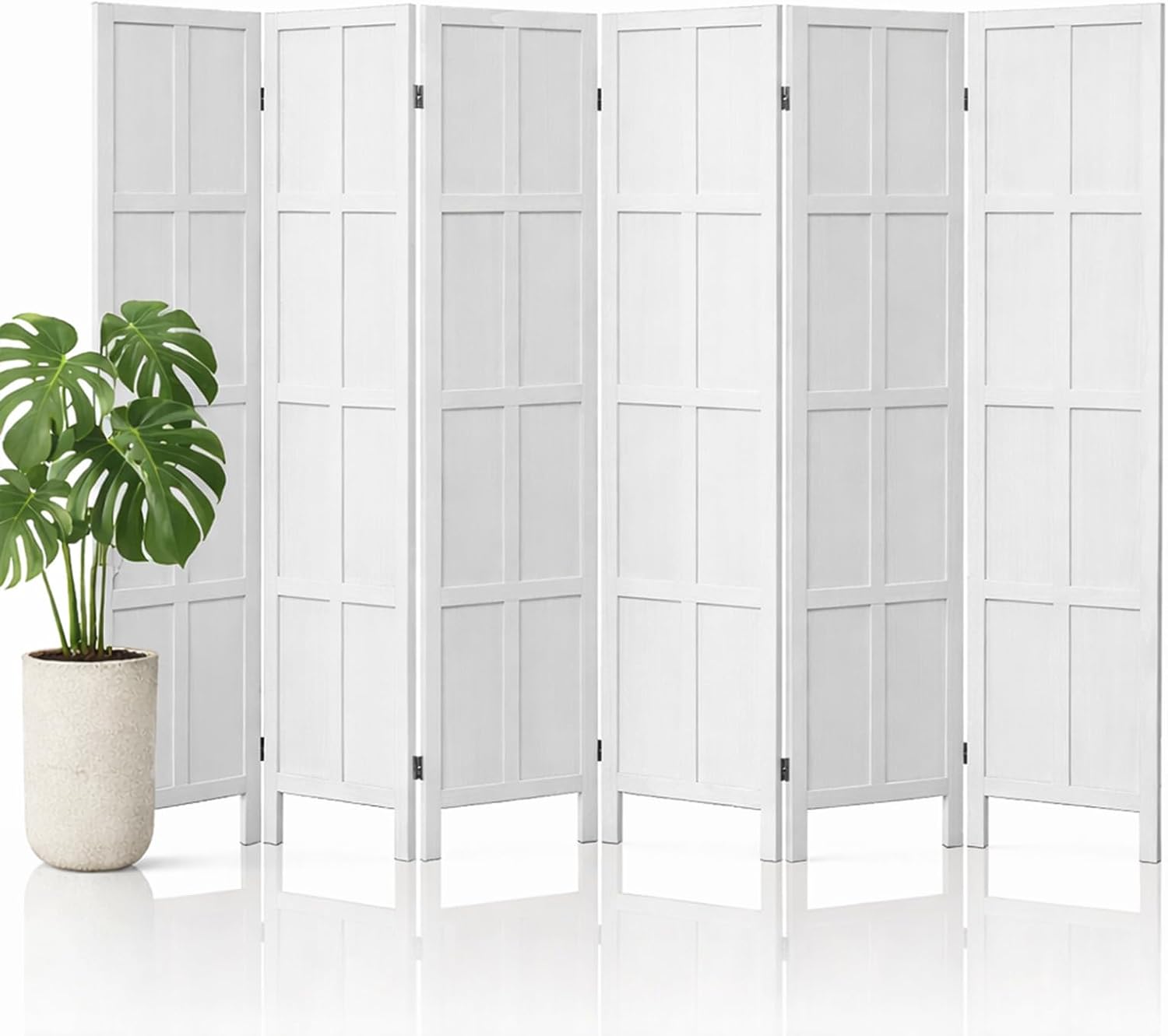 Partition Screen Divider - ฉากกั้นห้องไม้ 6 แผง และฉากกั้นพับได้ ขนาด 67