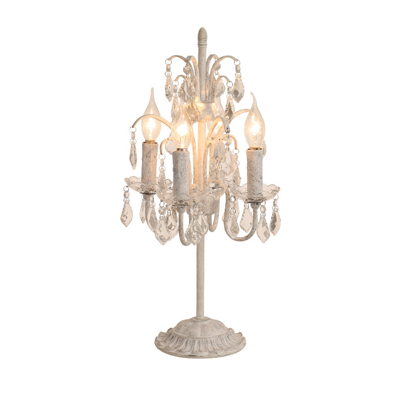 Desk Lamp - โคมไฟตั้งโต๊ะสไตล์เรโทรอเมริกัน โคมไฟคริสตัลแบบเรียบง่ายสไตล์ฝรั่งเศส สำหรับตกแต่งห้องนอน ห้องทำงาน หรือวิลล่า โคมไฟตั้งโต๊ะขนาดเล็กที่หรูหราและมีเอกลักษณ์เฉพาะตัว