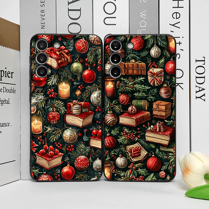 Bookshelf - เคสโทรศัพท์ลายหนังสือตกแต่งคริสต์มาสสำหรับ Honor Huawei 200 100 PRO