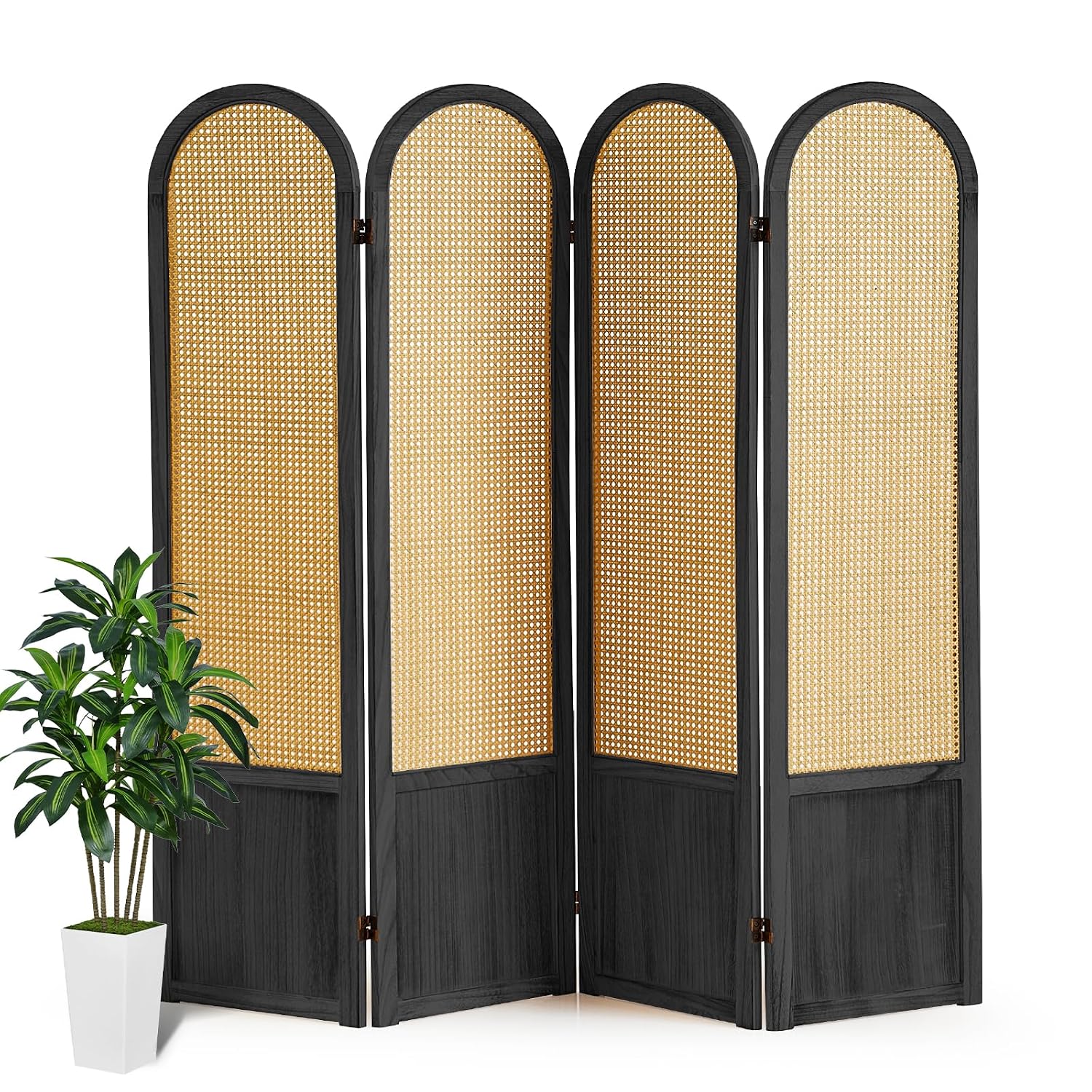 ฉากกั้นห้องแบบพับได้ 4 แผง ทำจ - Partition Screen Divider บทวิจารณ์และราคา